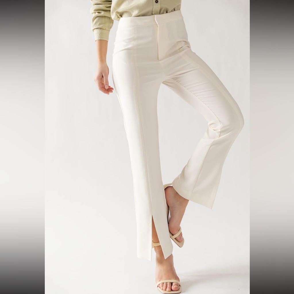 Front Split Pants Ivory